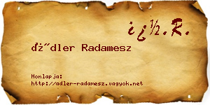 Ádler Radamesz névjegykártya